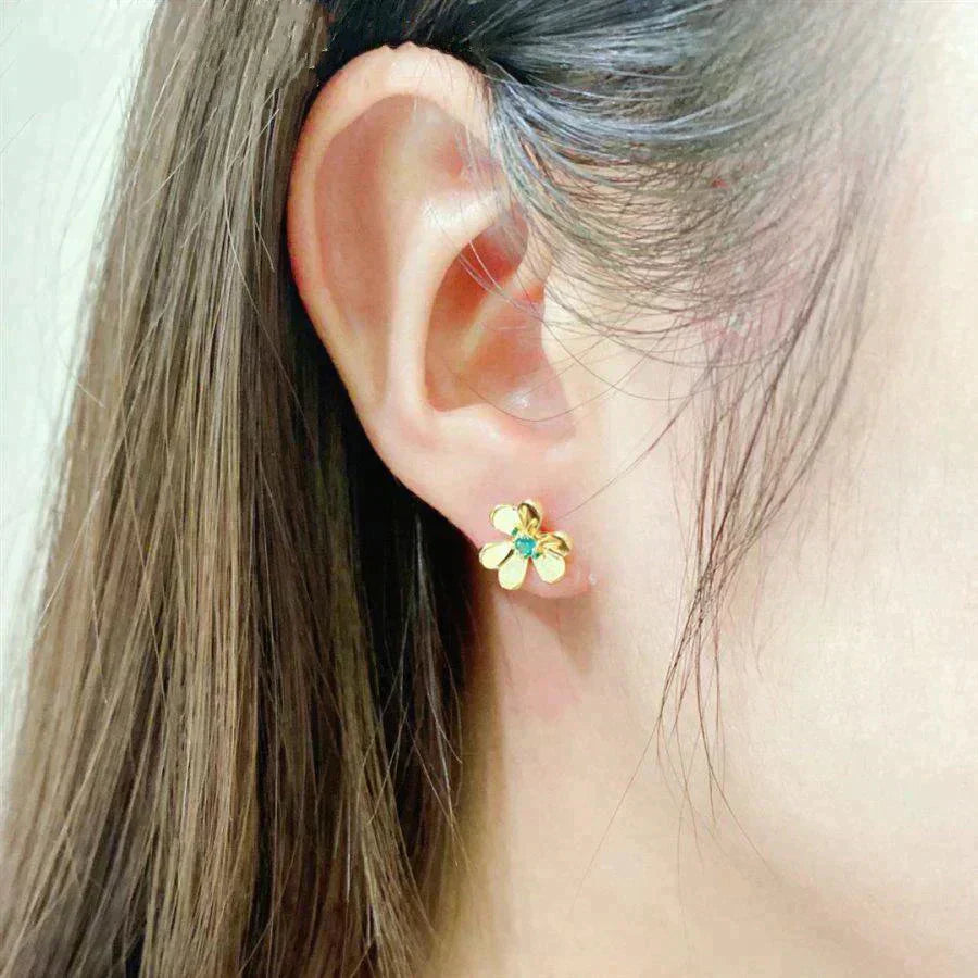 [Demi jewelry]FRIVOLE  FLOWER MALACHITE EARRINGS