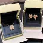[Demi jewelry]FRIVOLE PINK GOLD FLOWER DIAMOND EARRINGS