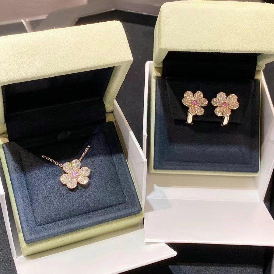 [Demi jewelry]FRIVOLE ROSE GOLD FLOWER DIAMOND NECKLACE