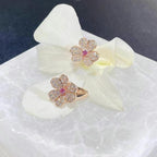 [Demi jewelry]FRIVOLE PINK GOLD FLOWER DIAMOND EARRINGS