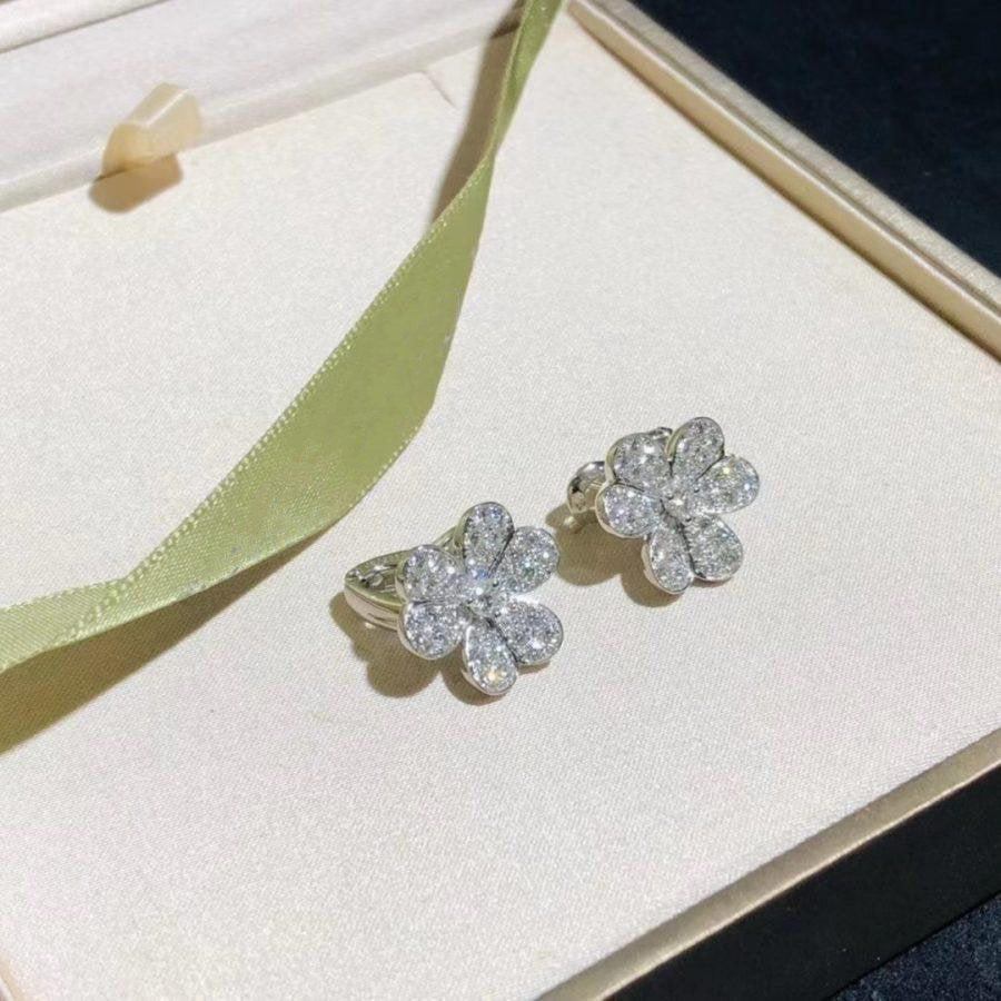 [Demi jewelry]FRIVOLE SILVER FLOWER DIAMOND EARRINGS
