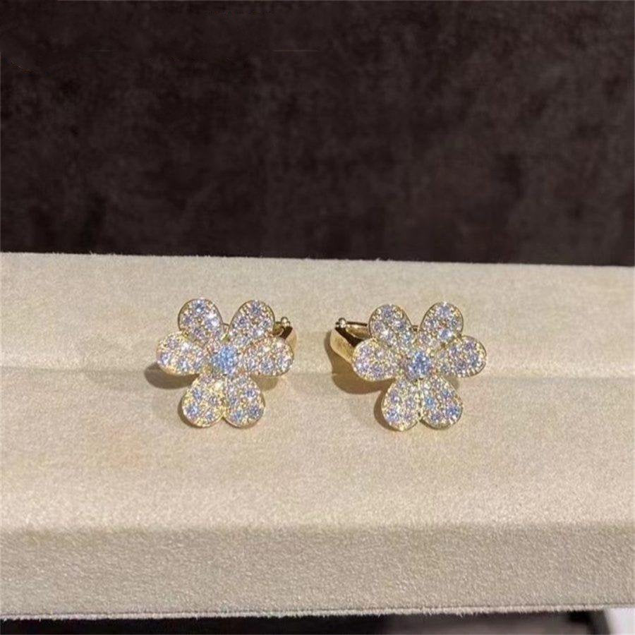 [Demi jewelry]FRIVOLE GOLD FLOWER DIAMOND EARRINGS