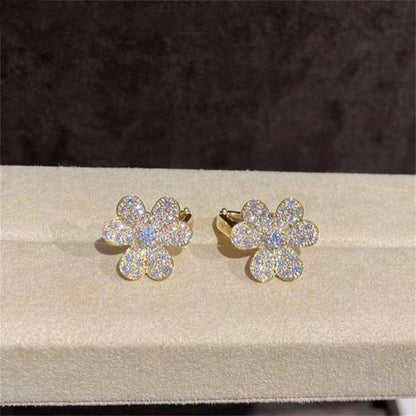 [Mystic]FRIVOLE GOLD FLOWER DIAMOND EARRINGS