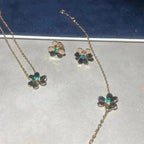 [Demi jewelry]FRIVOLE  FLOWER MALACHITE EARRINGS
