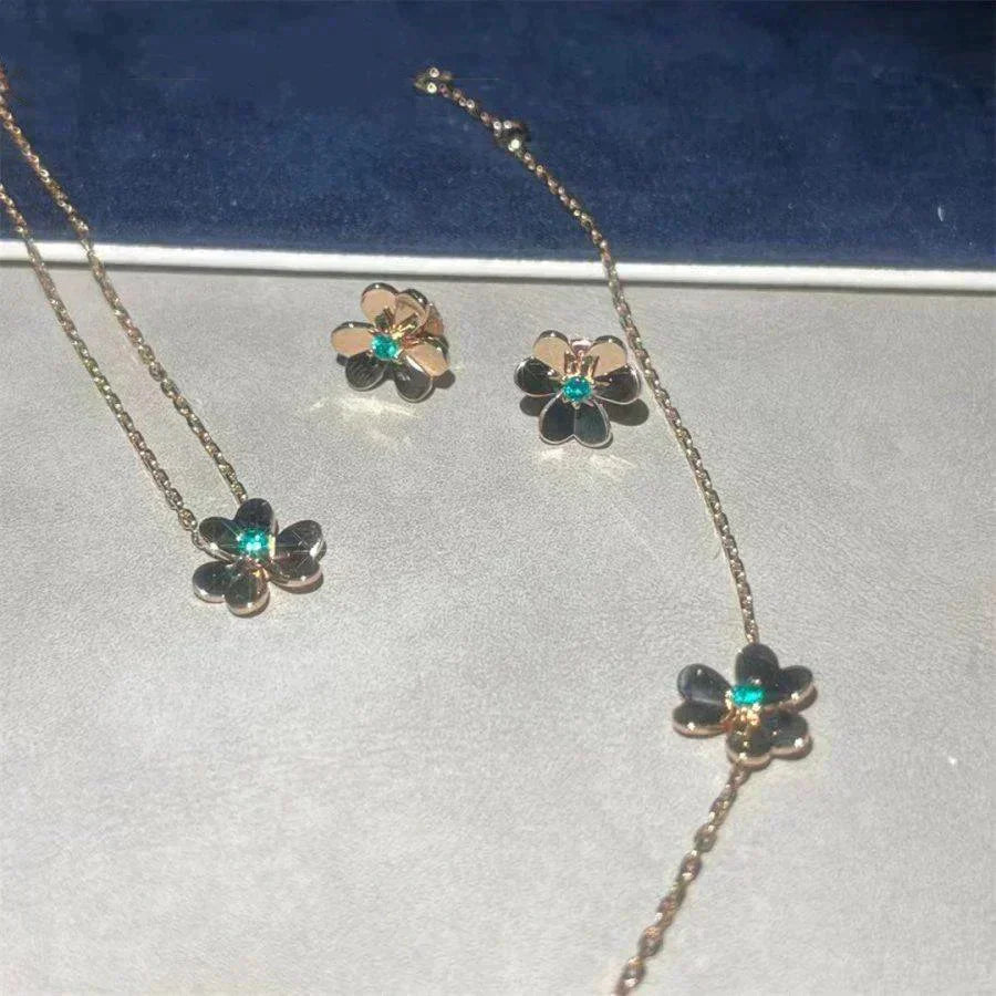 [Demi jewelry]FRIVOLE  FLOWER MALACHITE EARRINGS