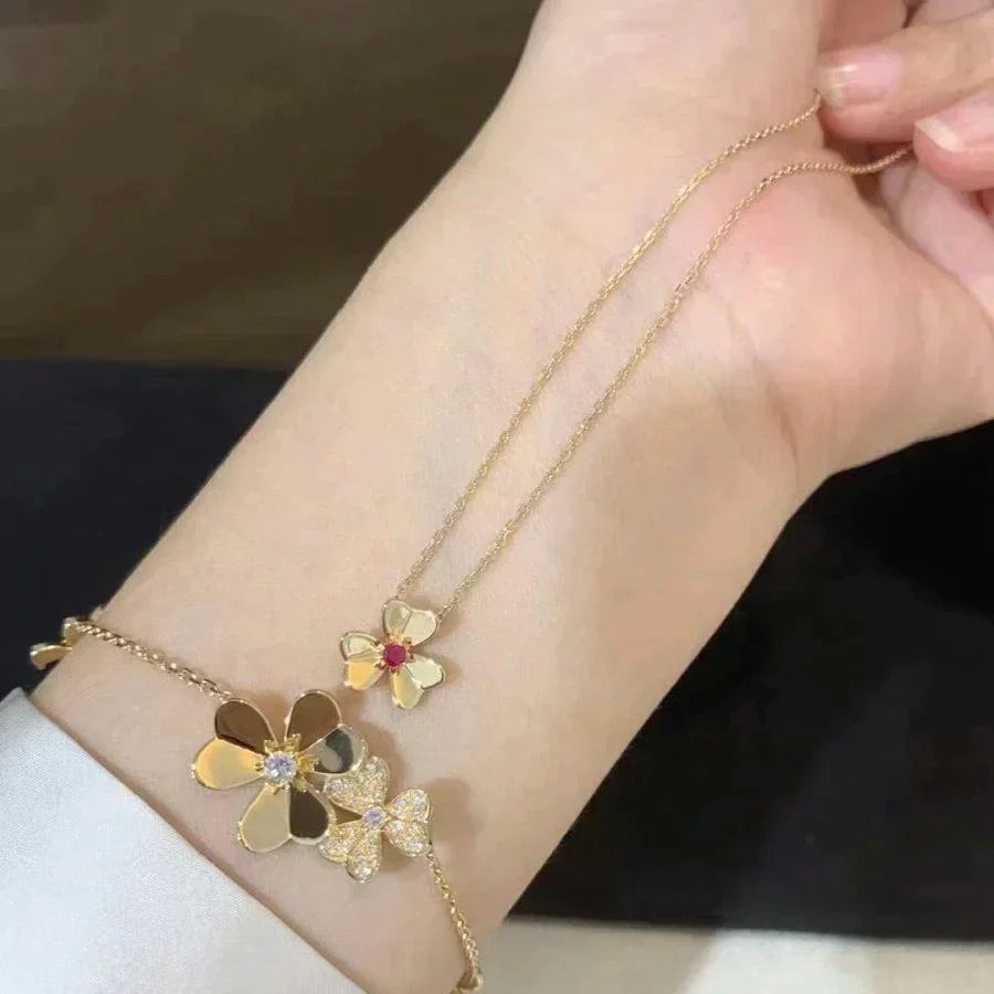 [Demi jewelry]FRIVOLE GOLD FLOWER NECKLACE