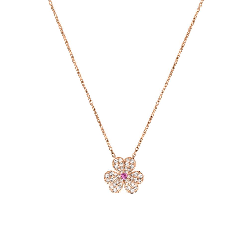 [Demi jewelry]FRIVOLE ROSE GOLD FLOWER DIAMOND NECKLACE
