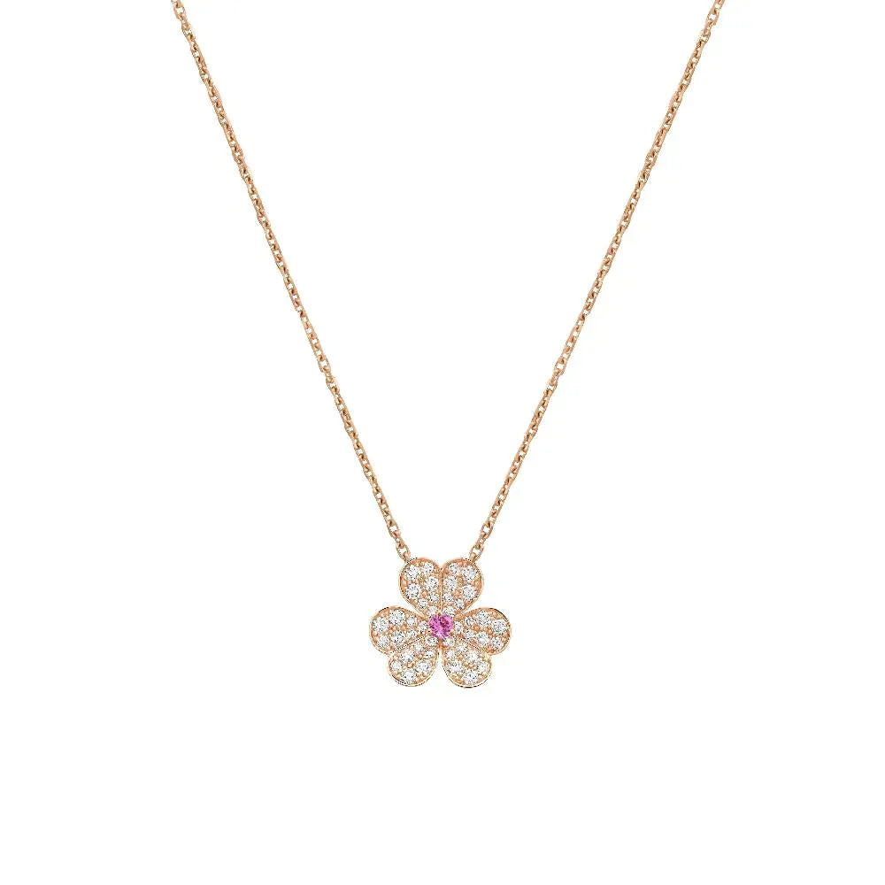 [Demi jewelry]FRIVOLE ROSE GOLD FLOWER DIAMOND NECKLACE
