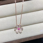 [Demi jewelry]FRIVOLE ROSE GOLD FLOWER DIAMOND NECKLACE