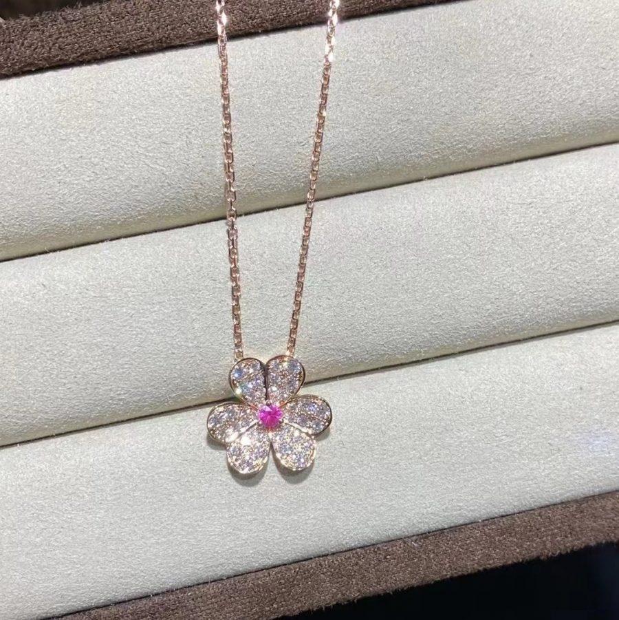 [Demi jewelry]FRIVOLE ROSE GOLD FLOWER DIAMOND NECKLACE