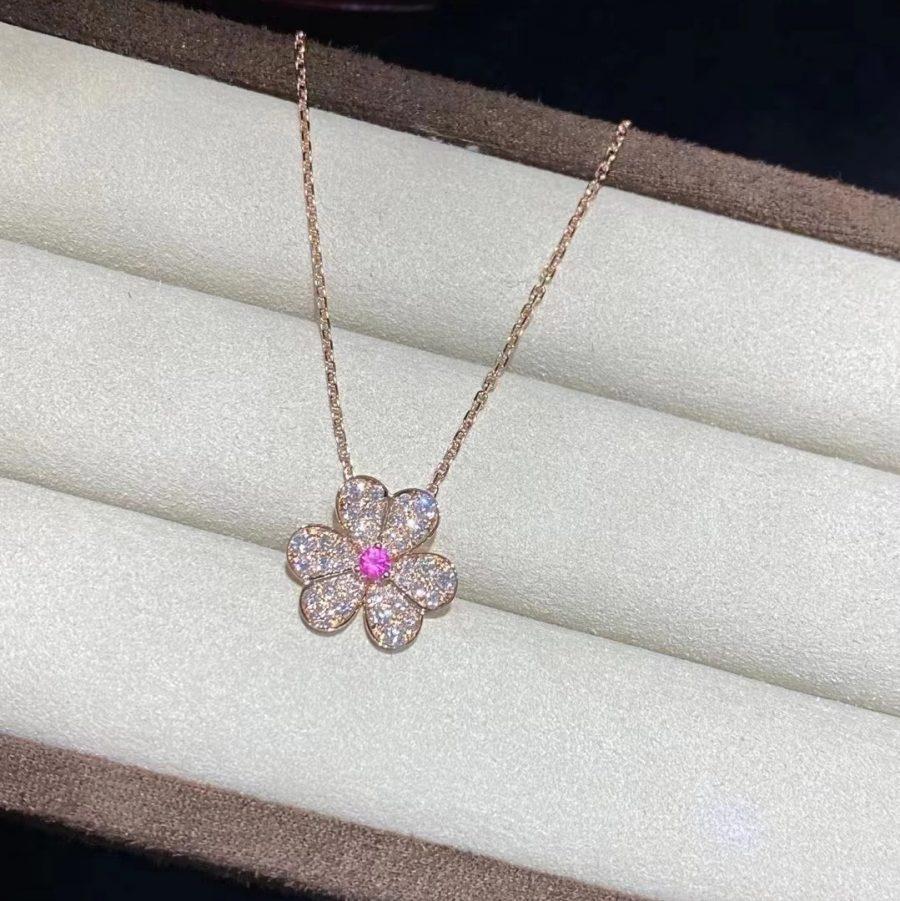 [Demi jewelry]FRIVOLE ROSE GOLD FLOWER DIAMOND NECKLACE