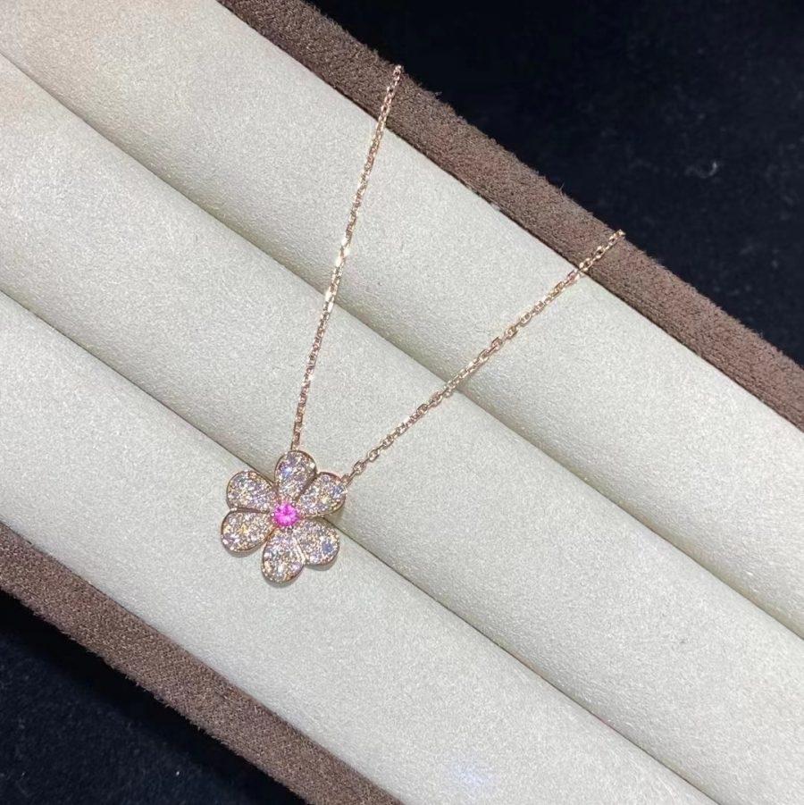 [Demi jewelry]FRIVOLE ROSE GOLD FLOWER DIAMOND NECKLACE