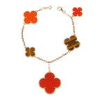 [Demi jewelry]CLOVER BRACELET 5 MOTIFS CARNELIAN TIGER EYE
