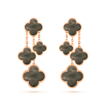 [Demi jewelry]CLOVER EARRINGS DARK MOP 4 MOTIFS ROSE GOLD