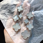 [Demi jewelry]CLOVER EARRINGS WHITE MOP 4 MOTIFS SILVER