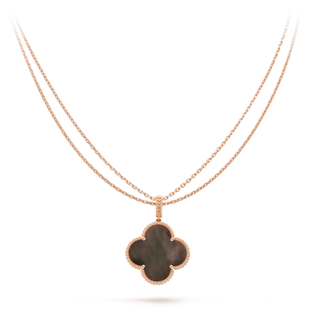[Demi jewelry]CLOVER 25MM GOLD DARK MOP BIG CLOVER NECKLACE