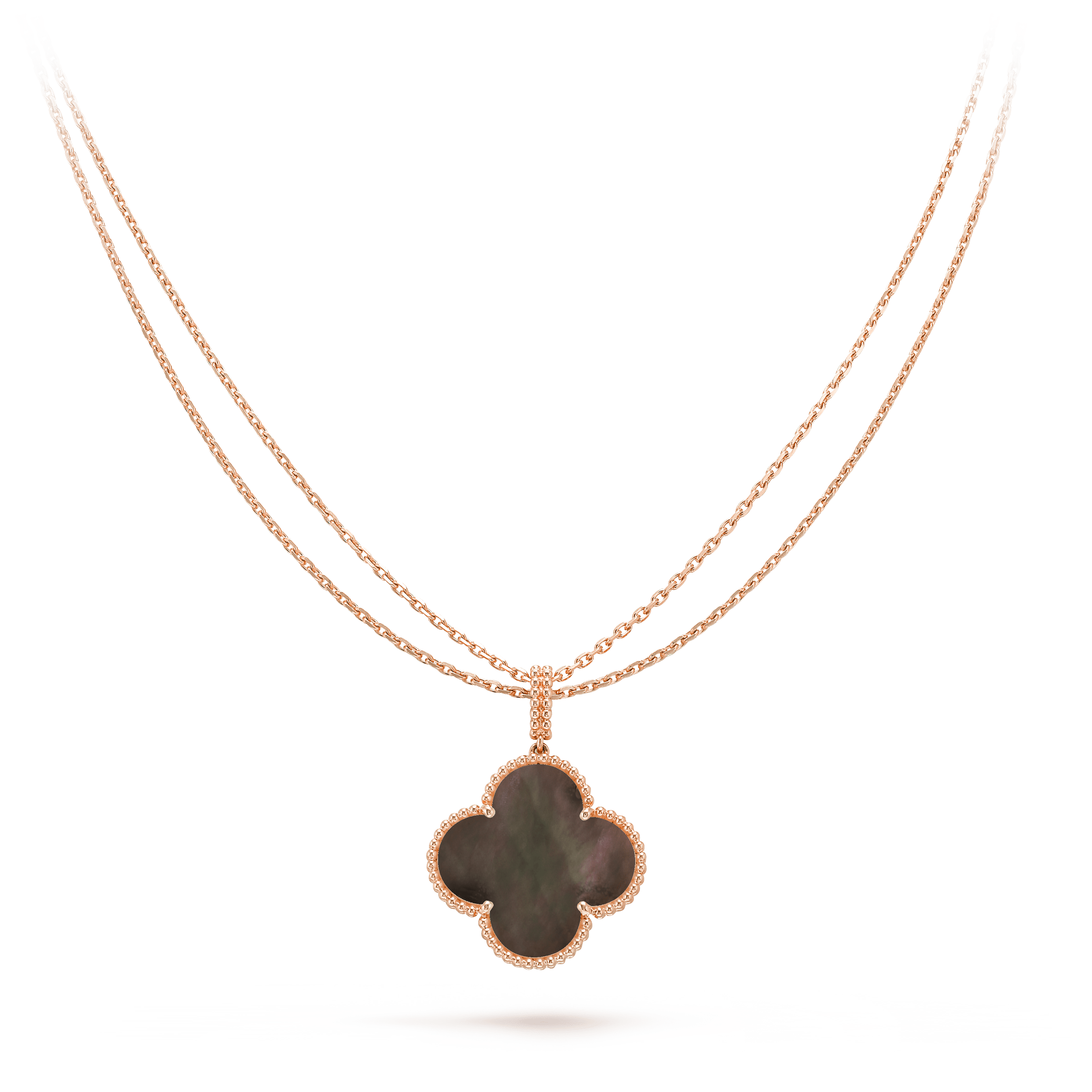 [Demi jewelry]CLOVER 25MM GOLD DARK MOP BIG CLOVER NECKLACE