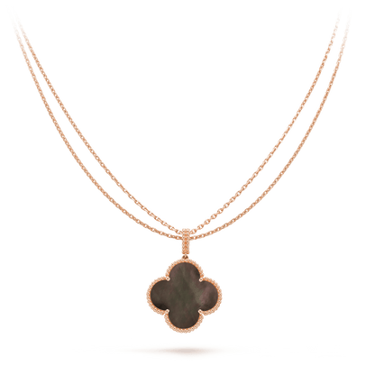 [Mystic]CLOVER 25MM GOLD DARK MOP BIG CLOVER NECKLACE