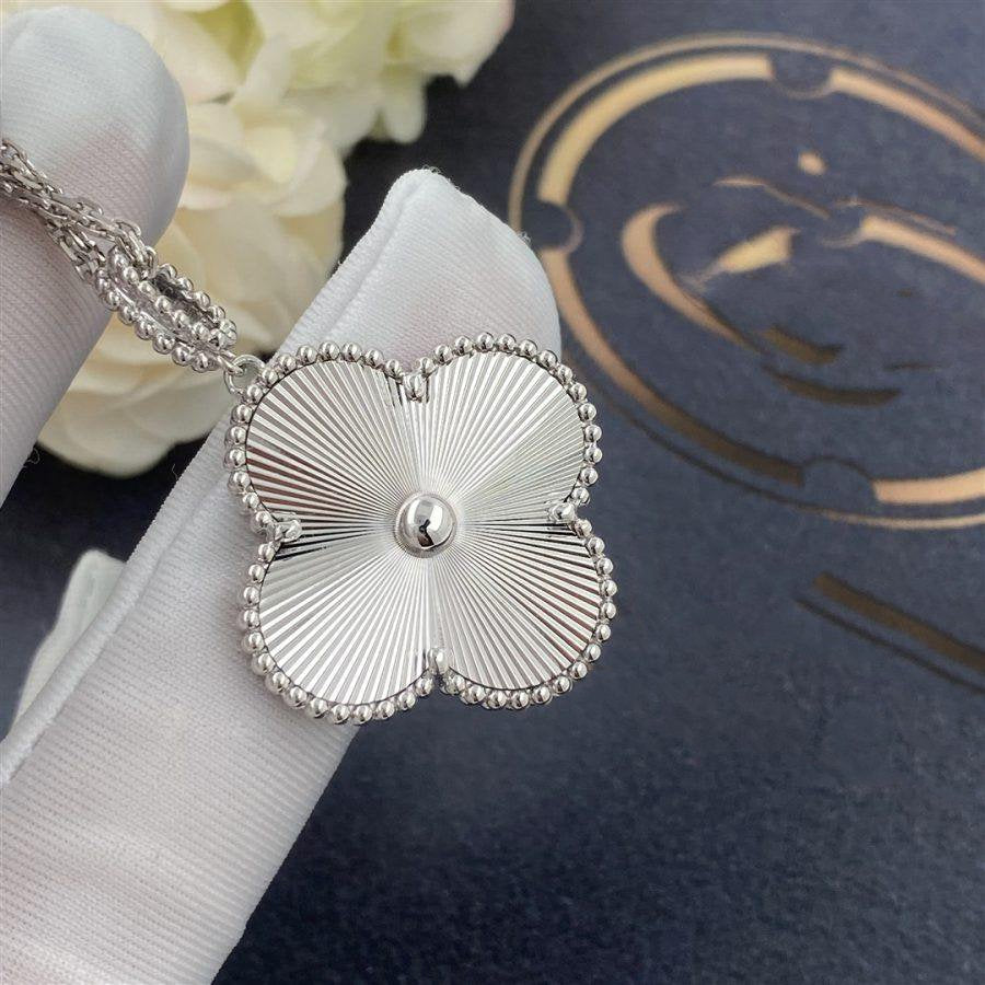 [Demi jewelry]CLOVER 25MM SILVER BIG CLOVER NECKLACE
