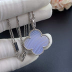 [Demi jewelry]CLOVER SILVER CHALCEDONY BIG CLOVER NECKLACE
