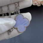 [Demi jewelry]CLOVER SILVER CHALCEDONY BIG CLOVER NECKLACE