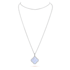[Demi jewelry]CLOVER SILVER CHALCEDONY BIG CLOVER NECKLACE
