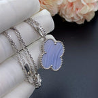 [Demi jewelry]CLOVER SILVER CHALCEDONY BIG CLOVER NECKLACE