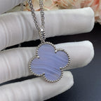 [Demi jewelry]CLOVER SILVER CHALCEDONY BIG CLOVER NECKLACE