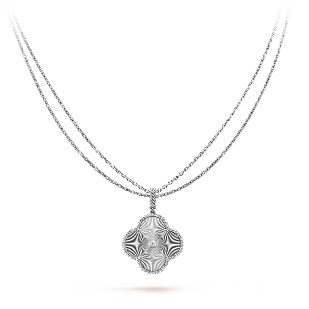 [Demi jewelry]CLOVER 25MM SILVER BIG CLOVER NECKLACE