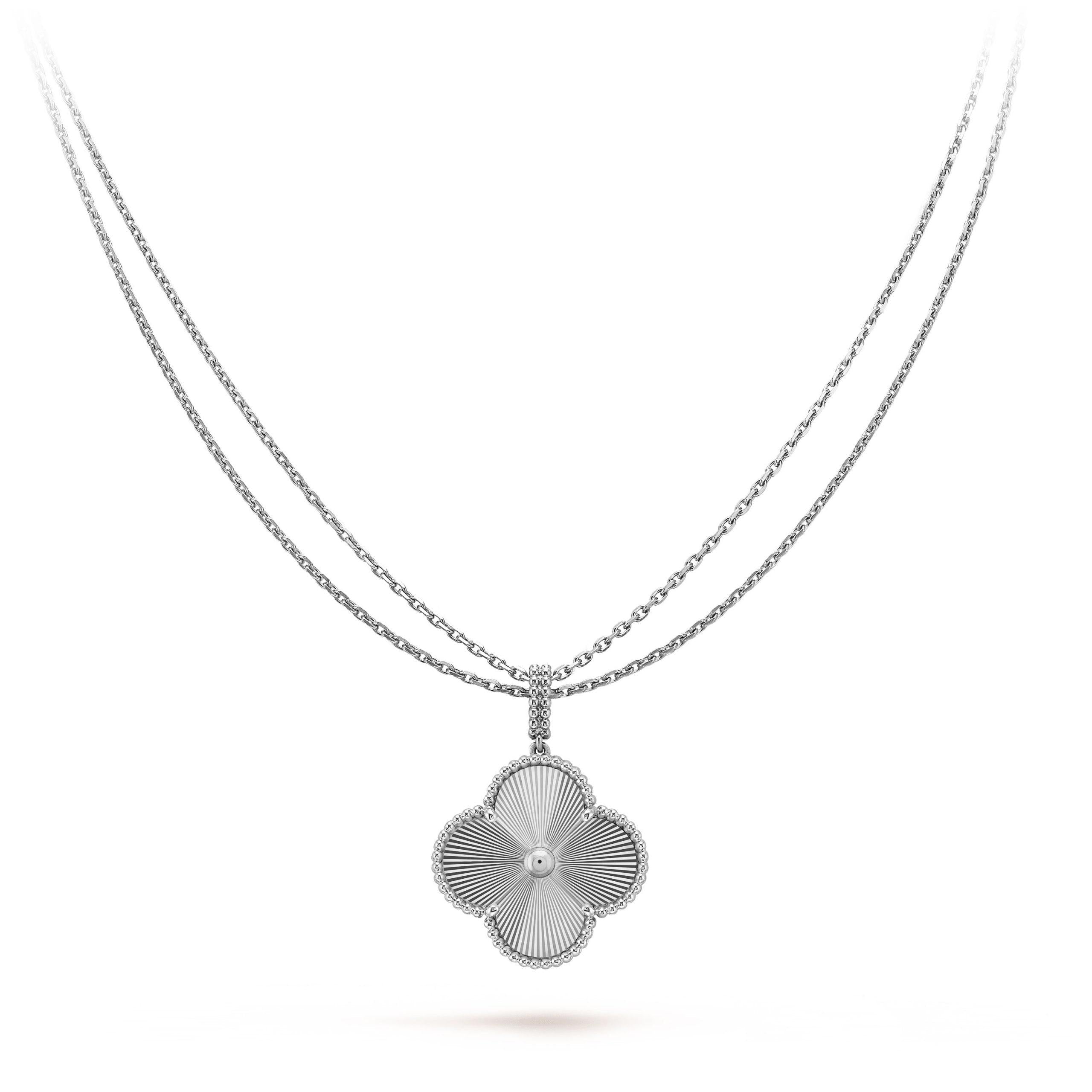 [Demi jewelry]CLOVER 25MM SILVER BIG CLOVER NECKLACE