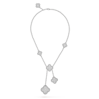 [Demi jewelry]CLOVER 5 MOTIFS SILVER DIAMONDS NECKLACE