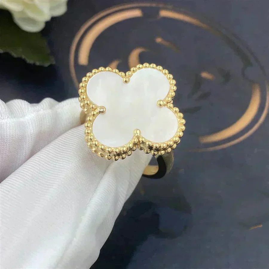[Demi jewelry]CLOVER WHITE MOP RING