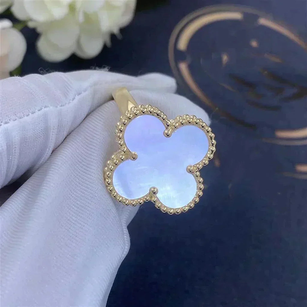 [Demi jewelry]CLOVER WHITE MOP RING