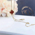 [Demi jewelry]CLOVER  CARNELIAN SINGLE FLOWER BRACELET