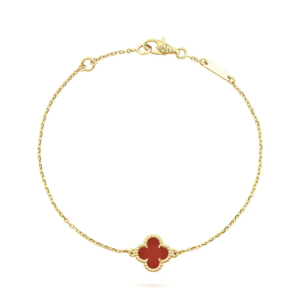 [Demi jewelry]CLOVER  CARNELIAN SINGLE FLOWER BRACELET