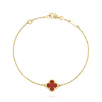 [Demi jewelry]CLOVER  CARNELIAN SINGLE FLOWER BRACELET
