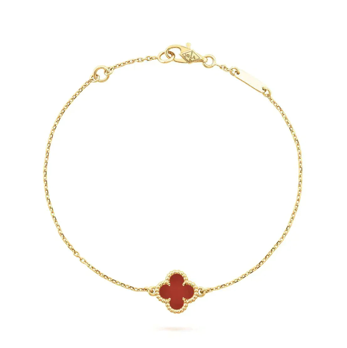 [Demi jewelry]CLOVER  CARNELIAN SINGLE FLOWER BRACELET