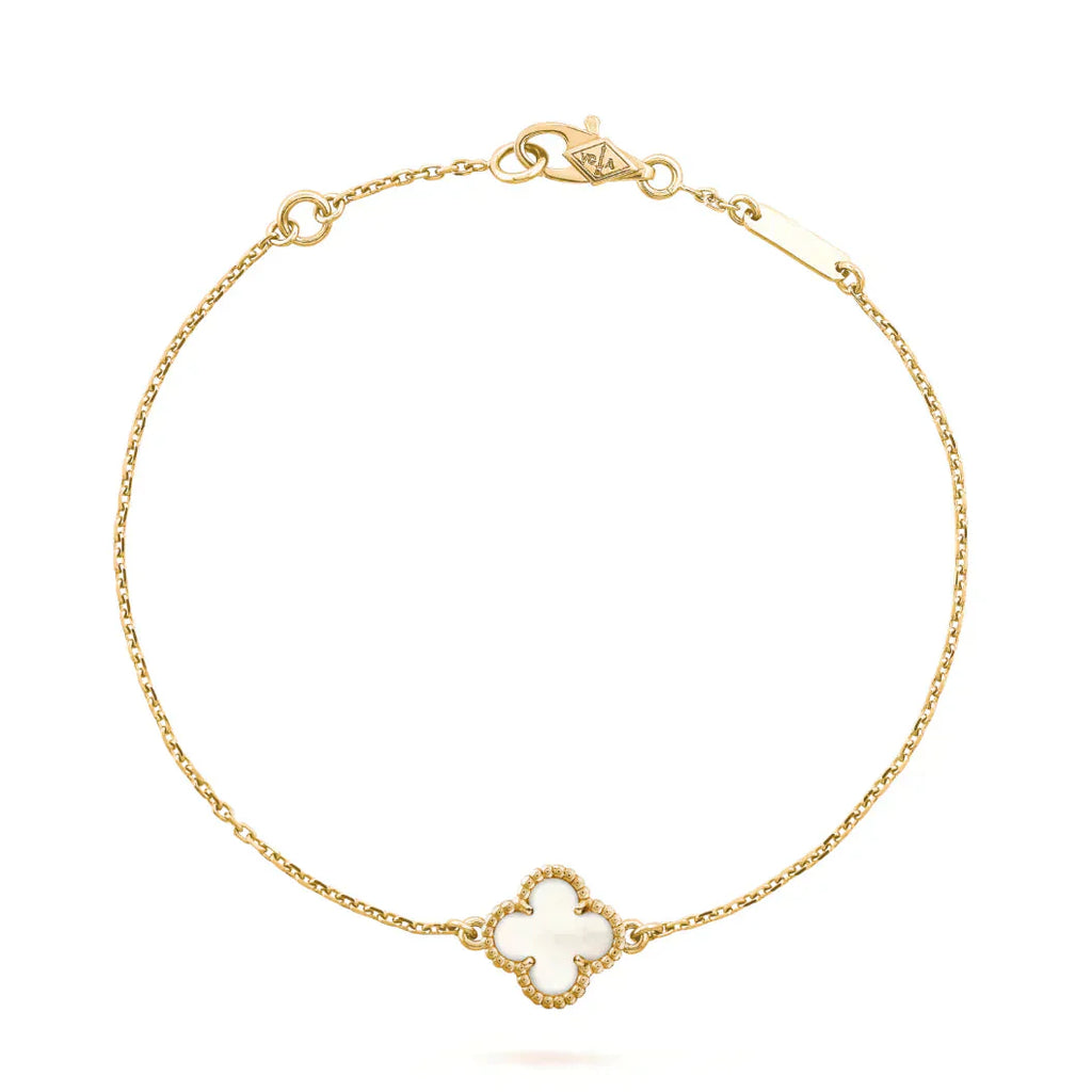 [Demi jewelry]CLOVER WHITE MOP SINGLE FLOWER BRACELET