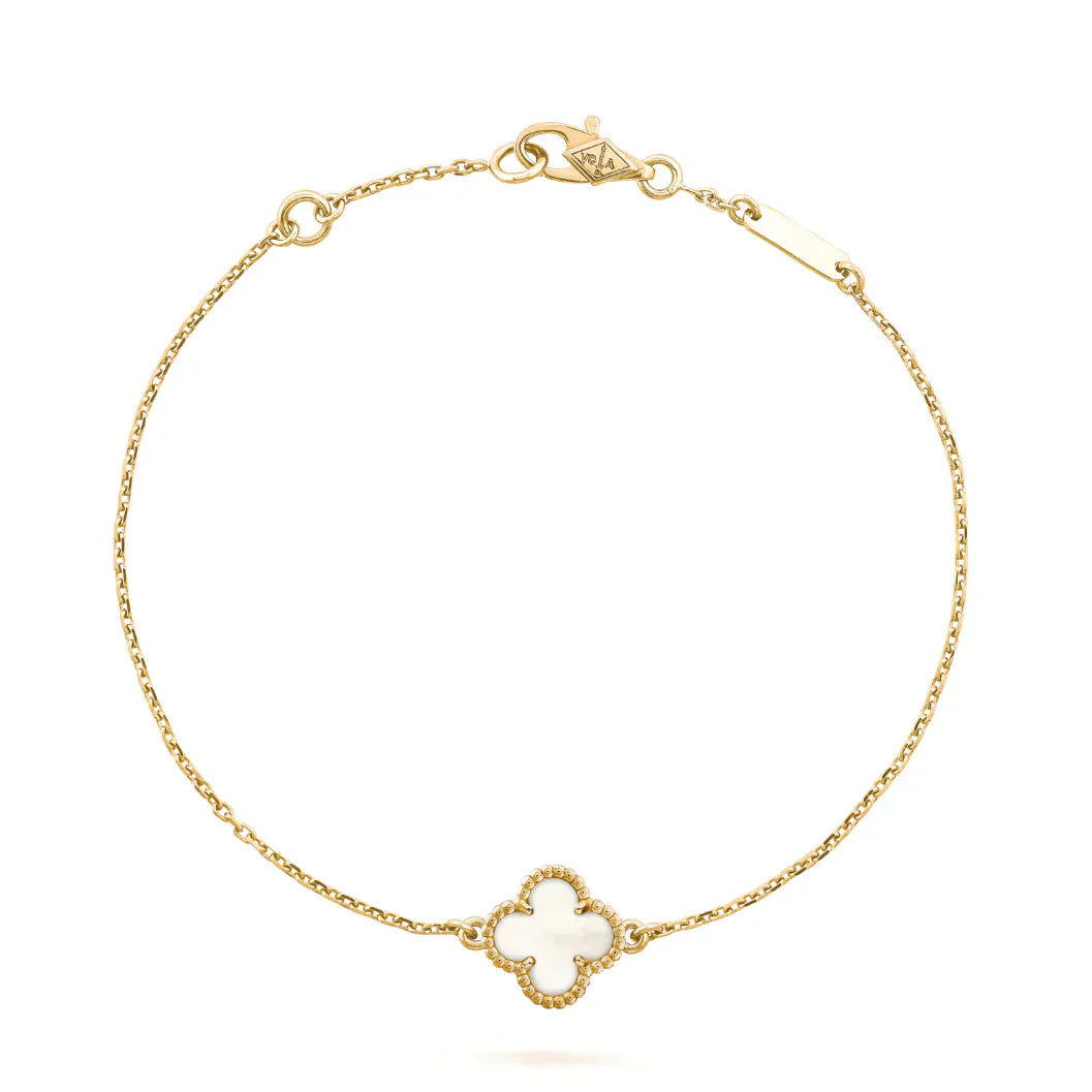 [Demi jewelry]CLOVER WHITE MOP SINGLE FLOWER BRACELET