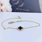 [Demi jewelry]CLOVER ONYX SINGLE FLOWER BRACELET
