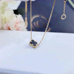 [Demi jewelry]CLOVER ONYX SINGLE FLOWER BRACELET
