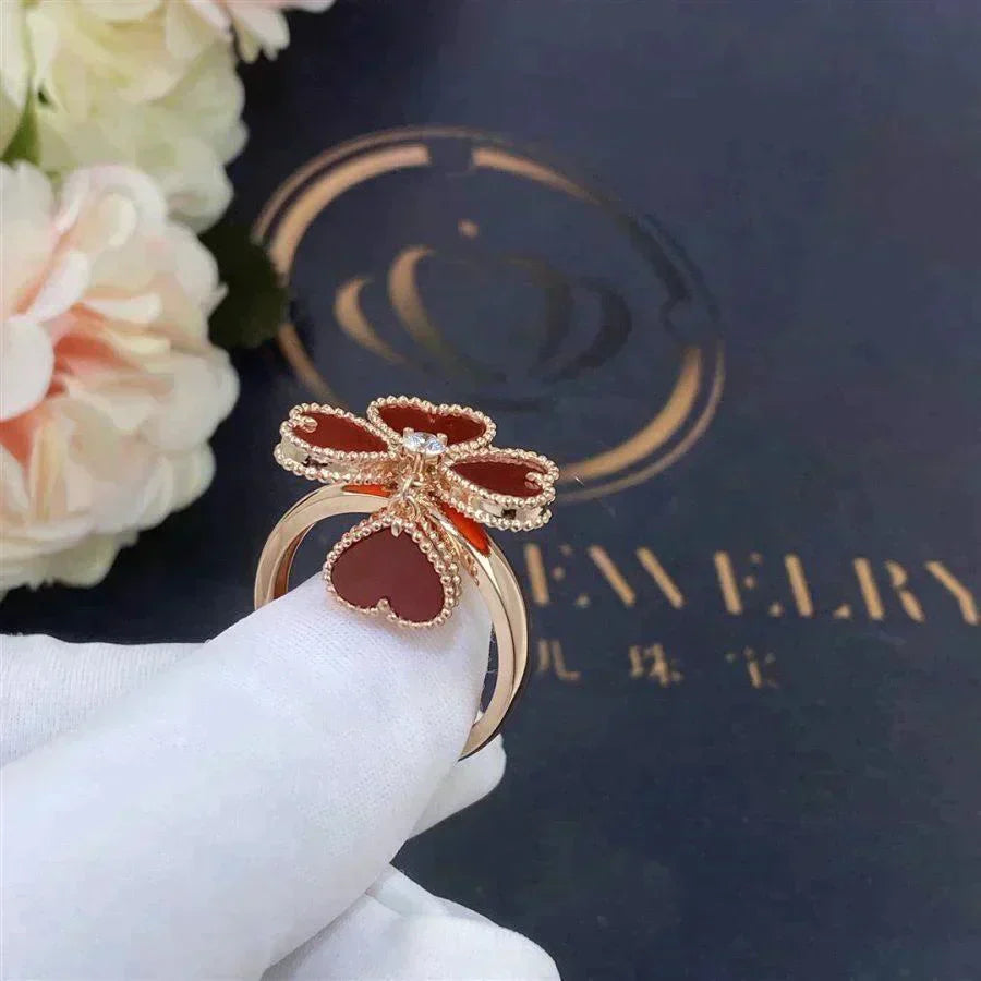 [Demi jewelry]SWEET CLOVER CARNELIAN RING