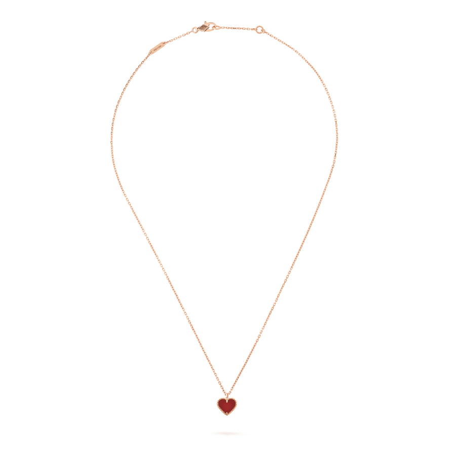 [Demi jewelry]SWEET CLOVER CARNELIAN HEART NECKLACE