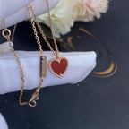 [Demi jewelry]SWEET CLOVER CARNELIAN HEART NECKLACE