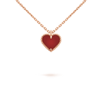 [Demi jewelry]SWEET CLOVER CARNELIAN HEART NECKLACE