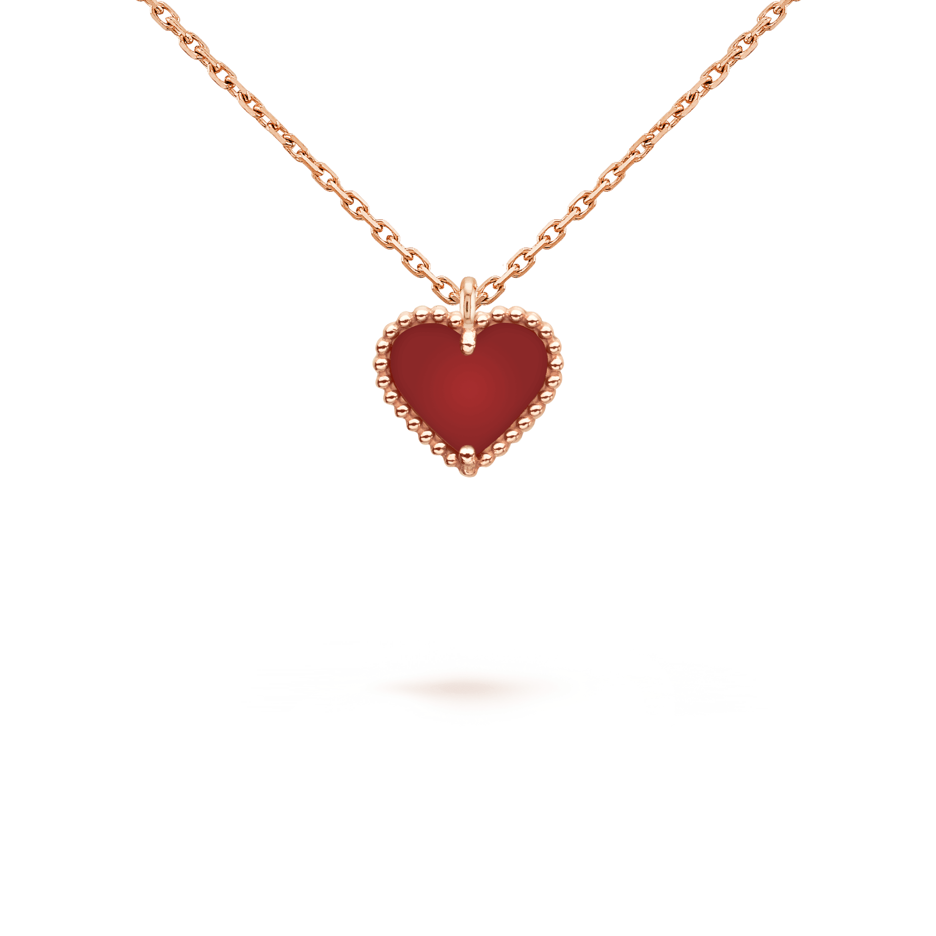 [Demi jewelry]SWEET CLOVER CARNELIAN HEART NECKLACE