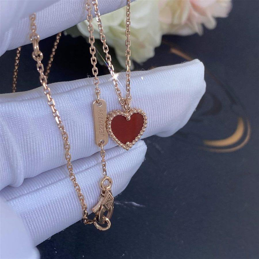 [Demi jewelry]SWEET CLOVER CARNELIAN HEART NECKLACE
