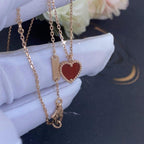 [Demi jewelry]SWEET CLOVER CARNELIAN HEART NECKLACE