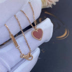 [Demi jewelry]SWEET CLOVER CARNELIAN HEART NECKLACE
