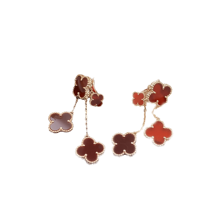 [Demi jewelry]CLOVER EARRINGS CARNELIAN 4 MOTIFS PINK GOLD